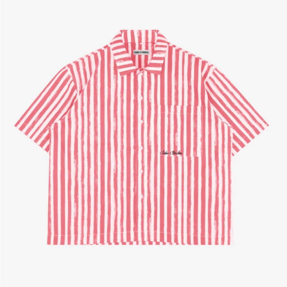 Soho Studios PINK ‘BRUSHSTROKE’ STRIPED SHIRT